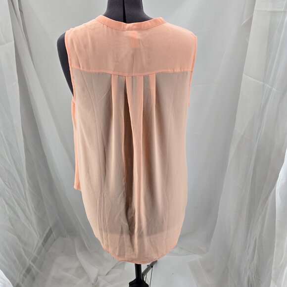 76-29 NWT Torrid Georgette peach Sleeveless pocket top Blouse Size 0 (12) NEW - Picture 3 of 5